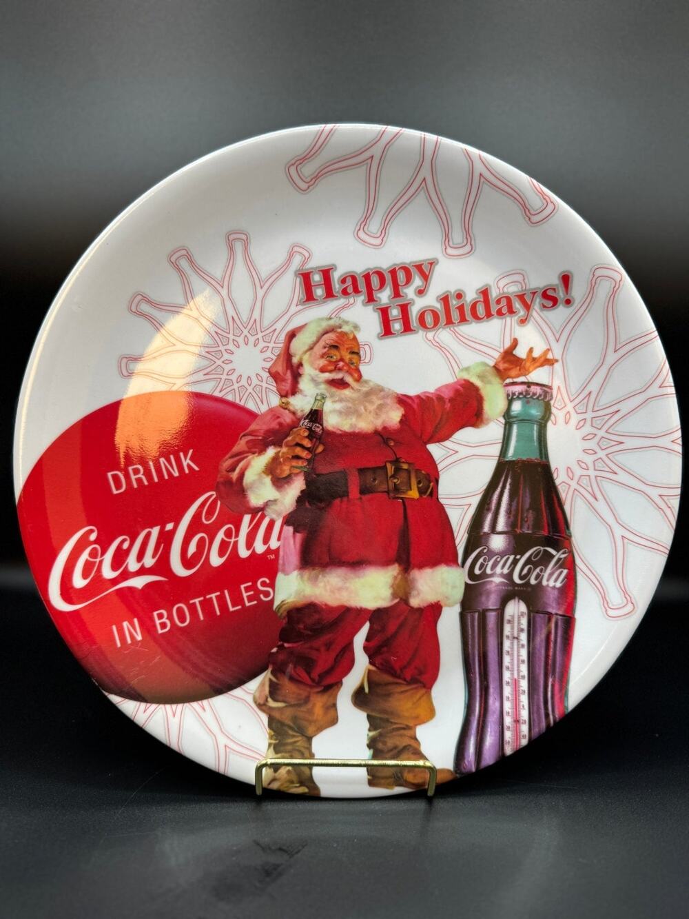 Set of 4 Coca-Cola Santa Holiday Melamine Plates
